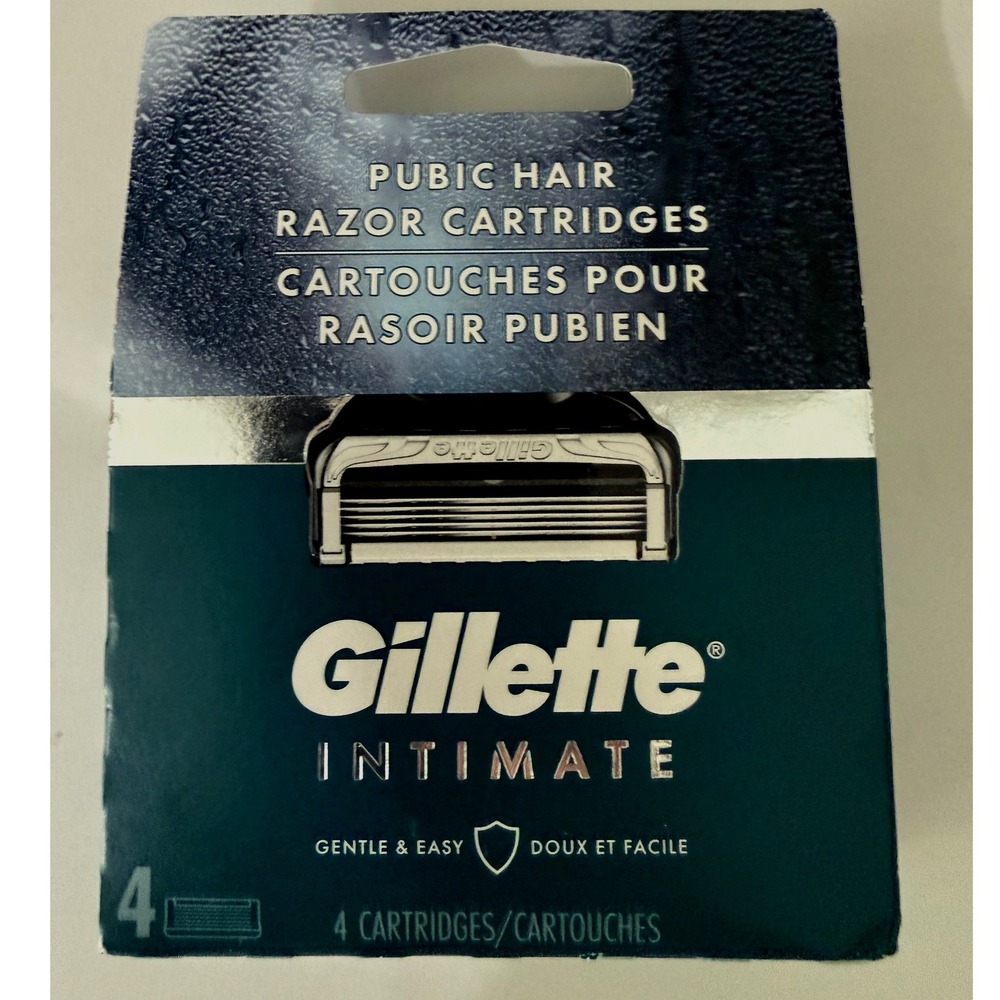 Gillette Intimate Pubic Hair Razor Cartridges Refill 4 Count Refills New in Box